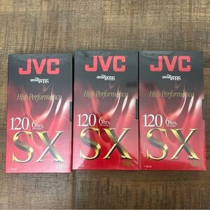 JVC High Performance VHS Tapes New in package set of 3 blank